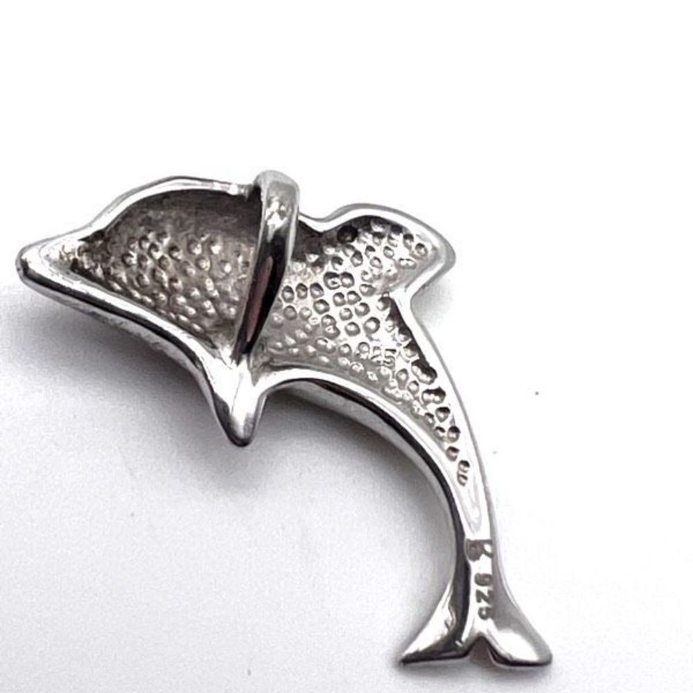 Women's Dolphin 3D Blue Opal Sterling Silver Bracelet Charm Necklace Pendant - Picture 4 of 5